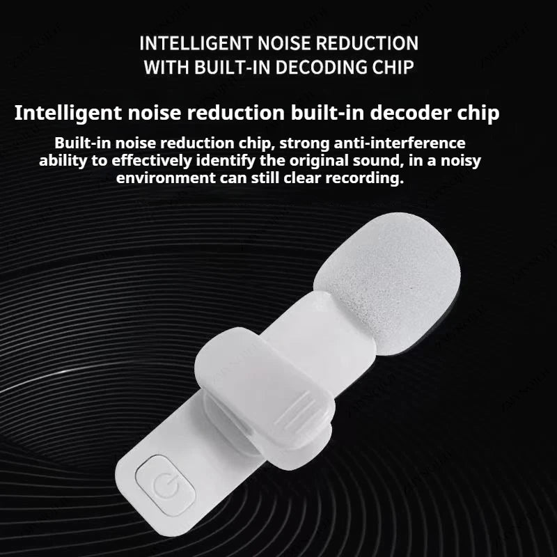 Nuevo micrófono de solapa inalámbrico portátil para grabación de audio y video, mini micrófono para iPhone, Android, PC, cámara, juegos en vivo, teléfono.