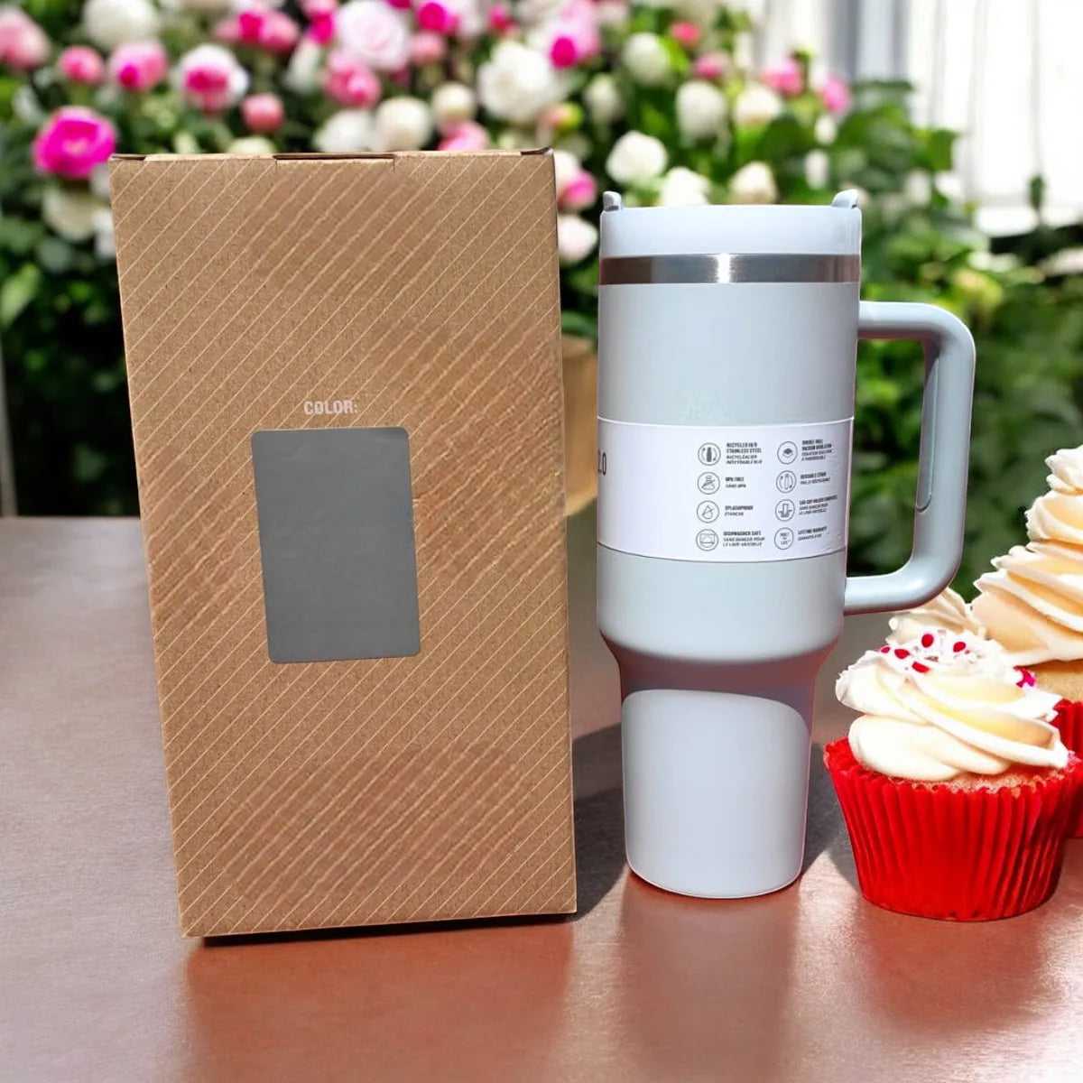 1.2 L Stainless Steel Thermal Cup with Anti-Leak Lid and Thermal Insulation