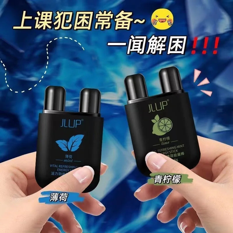 Inhalador descongestionante nasal de dos orificios, energizante y refrescante con aceites esenciales, aroma frutal.