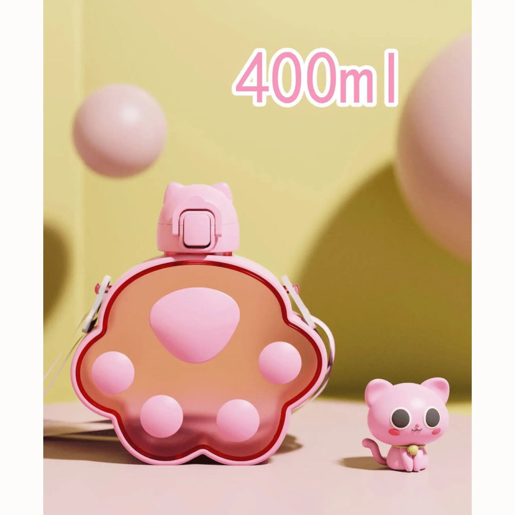 Botella de agua Meow, Kk-18, Comedor escolar, Botella Kawaii, Botella de agua para la escuela, Botella de agua con forma creativa, 400 ml.
