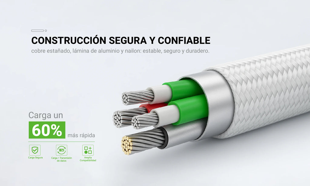 Cable de cargador USB C de 18w, cable de 16 poliéster USB C a Tipo C de Para Power Bank,Teléfonos Inteligentes