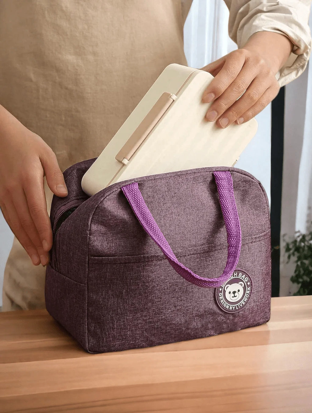 Bolsa térmica para almuerzo (12 unidades, colores aleatorios)