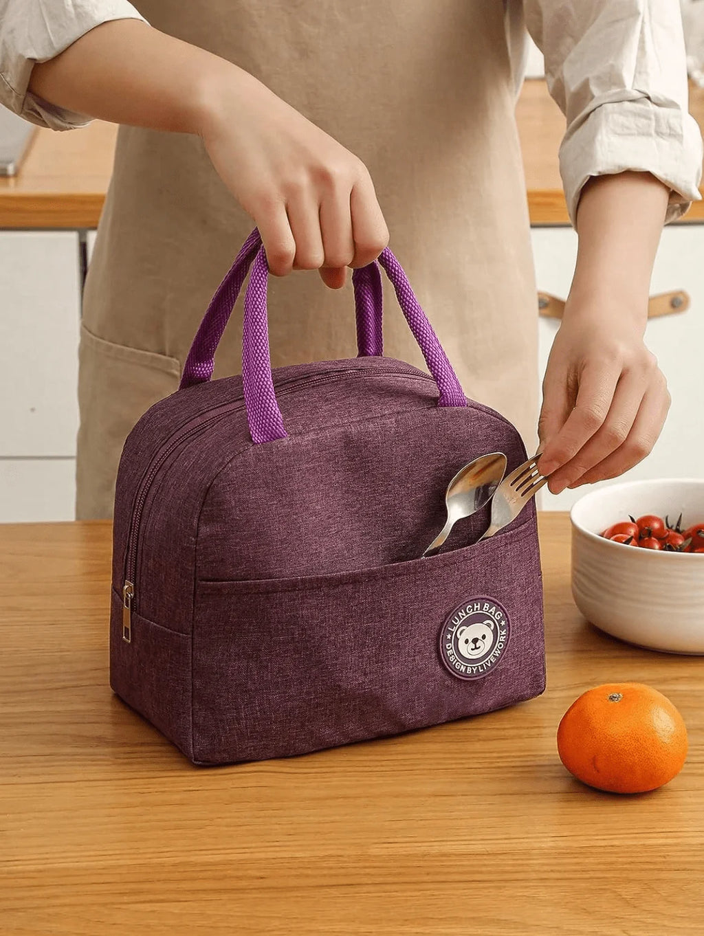 Bolsa térmica para almuerzo (12 unidades, colores aleatorios)