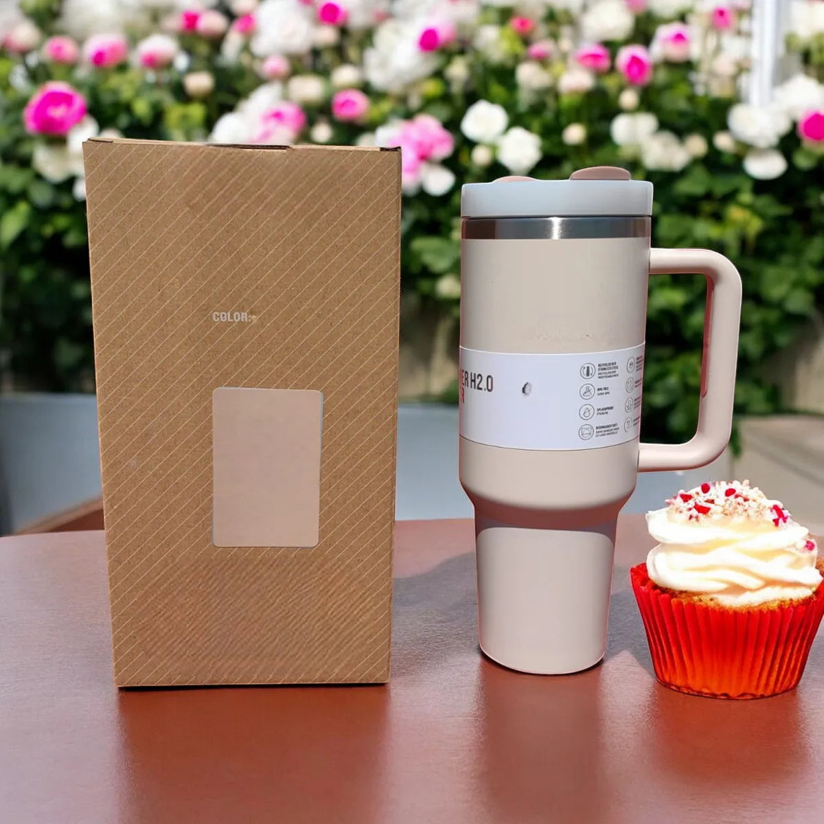 1.2 L Stainless Steel Thermal Cup with Anti-Leak Lid and Thermal Insulation