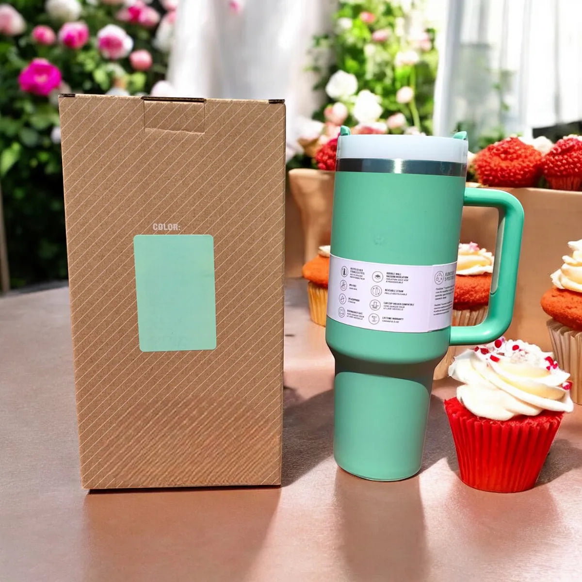 1.2 L Stainless Steel Thermal Cup with Anti-Leak Lid and Thermal Insulation