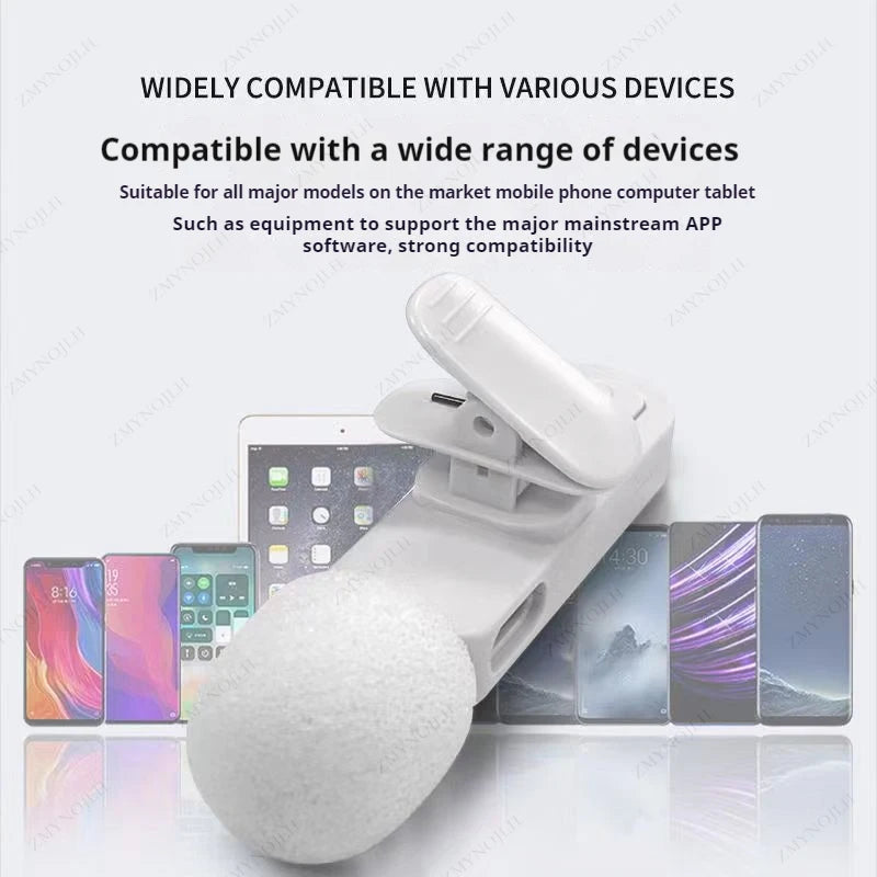 Nuevo micrófono de solapa inalámbrico portátil para grabación de audio y video, mini micrófono para iPhone, Android, PC, cámara, juegos en vivo, teléfono.