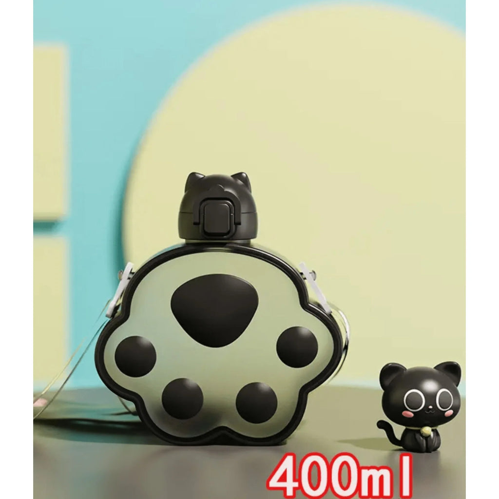 Botella de agua Meow, Kk-18, Comedor escolar, Botella Kawaii, Botella de agua para la escuela, Botella de agua con forma creativa, 400 ml.