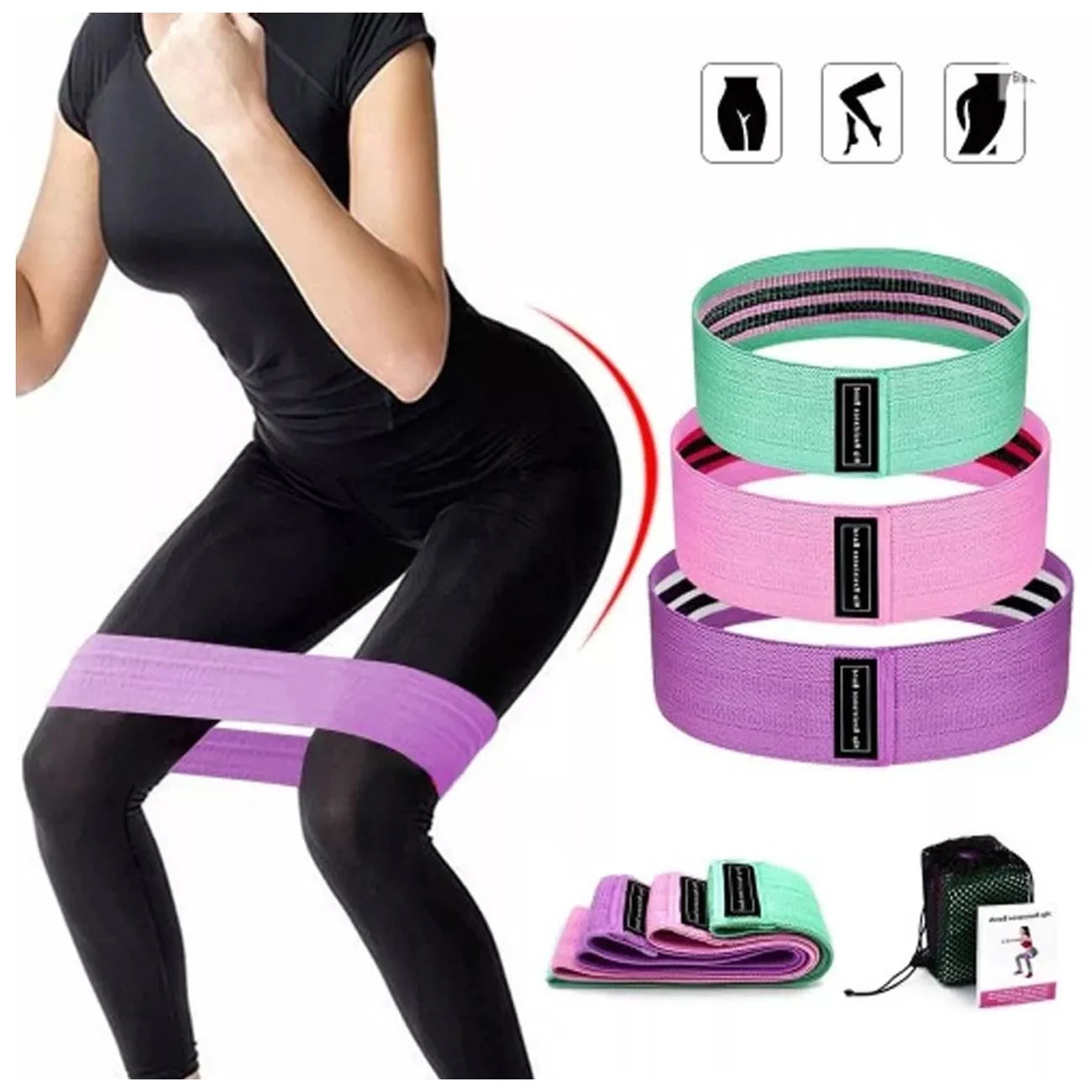 3 bandas de resistencia para ejercicios de yoga, gimnasio y fitness