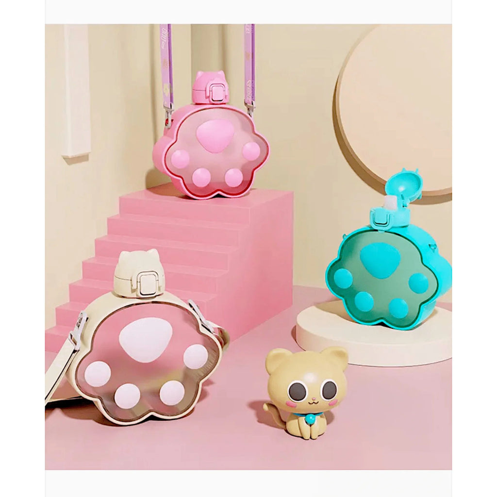 Botella de agua Meow, Kk-18, Comedor escolar, Botella Kawaii, Botella de agua para la escuela, Botella de agua con forma creativa, 400 ml.