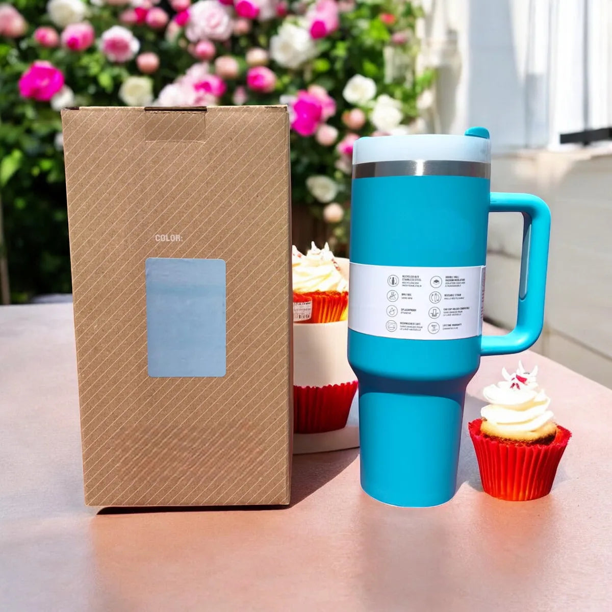 1.2 L Stainless Steel Thermal Cup with Anti-Leak Lid and Thermal Insulation