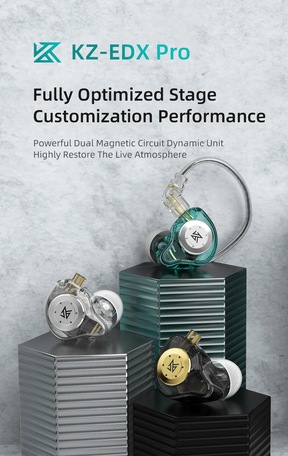 Auriculares KZ EDX Pro dinámicos intraaurales con cable, monitorización HiFi, graves estéreo, para música, juegos, tapones para los oídos y cancelación de ruido.