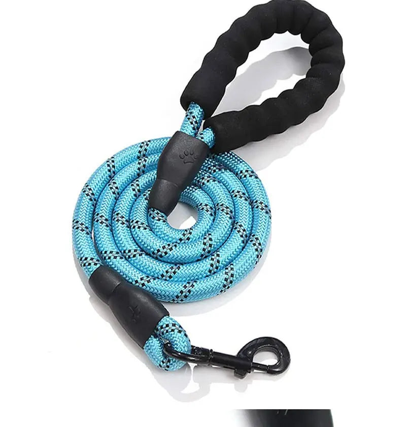 Cuerda de remolque de nailon reflectante para mascotas de 3 m, con mango de espuma antideslizante, ajustable, para perros grandes, medianos y pequeños, para exteriores.