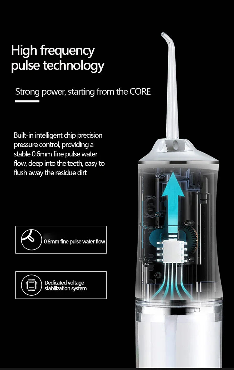 Irrigador bucal, irrigador bucal, irrigador bucal, aparato de limpieza dental, hilo dental, máquina de lavado bucal, blanqueamiento dental, herramientas de limpieza.