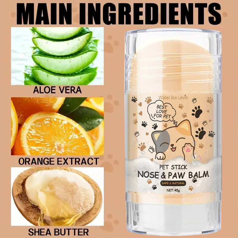 Bálsamo para nariz y patas de perro (45 g), crema protectora para patas de perro, crema hidratante para patas de mascotas, reparador de grietas en las patas de mascotas.