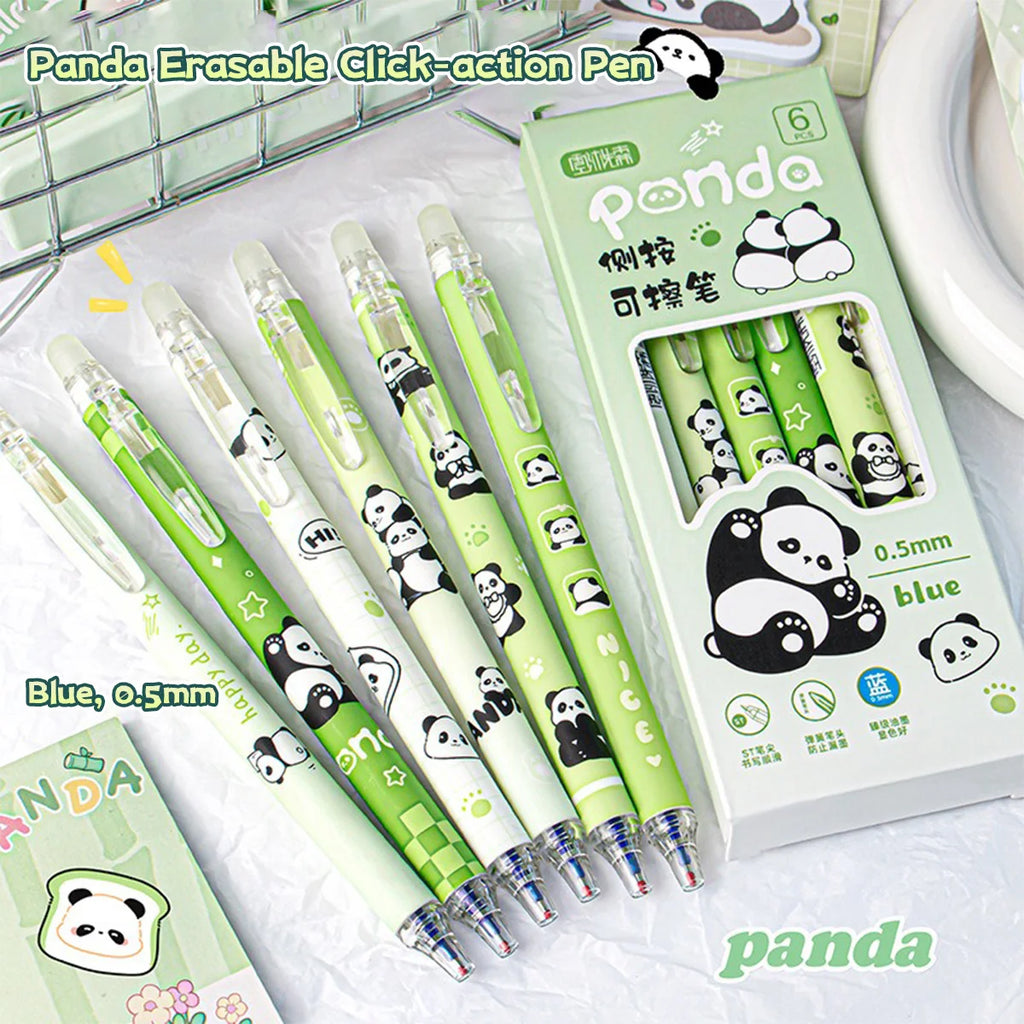 Bolígrafos borrables Capybara, 6 unidades, recargables, de gel, sin manchas, bonitos animales, útiles escolares para estudiantes, papelería de oficina, regalos.