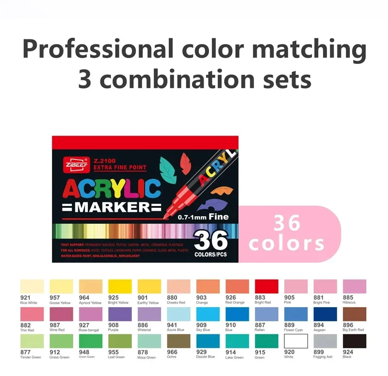 Marcadores de pintura acrílica 36-240, resistentes al agua y de alta saturación, para madera, metal, plástico, tela, vidrio y cerámica. Suministros de arte para pintar y hacer uno mismo.