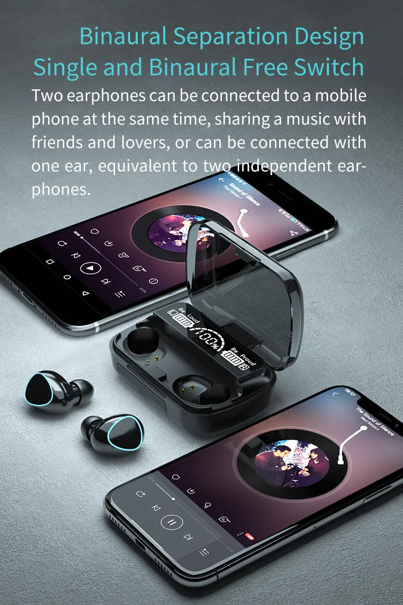 Auriculares inalámbricos M10 de alta calidad con sonido perfecto, para deportes, juegos, música, Bluetooth, con batería externa.