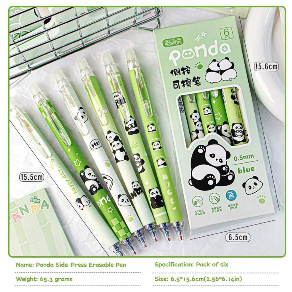 Bolígrafos borrables Capybara, 6 unidades, recargables, de gel, sin manchas, bonitos animales, útiles escolares para estudiantes, papelería de oficina, regalos.