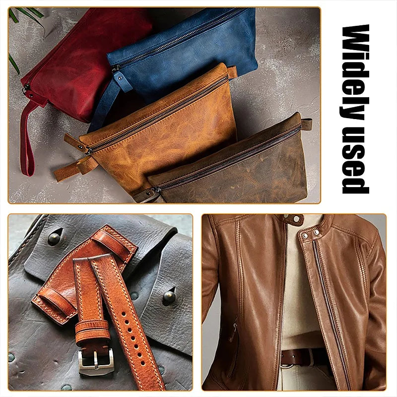 Kit de costura de cuero de 54 piezas, kit de reparación de tapicería con punzón, tijeras y herramientas para principiantes y profesionales, manualidades de cuero.