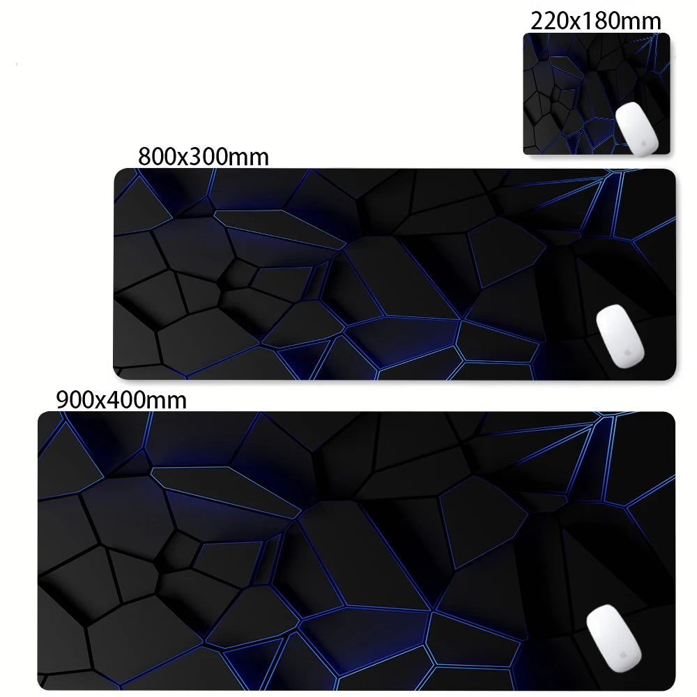 Alfombrilla de ratón con diseño geométrico para gamers, teclado para portátil, XXL, grande, de goma, antideslizante, para escritorio de oficina