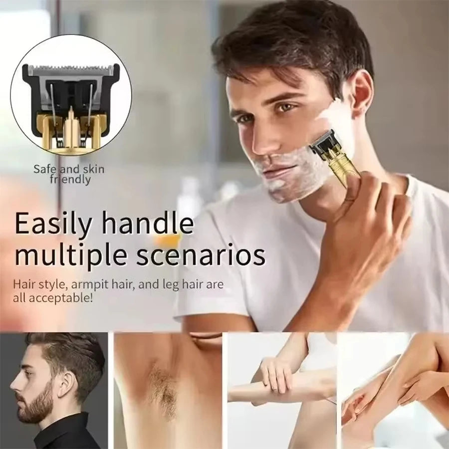 Afeitadora eléctrica para hombre: resistente al agua, con cable, para uso en seco y húmedo, incluye varios accesorios y cepillos de limpieza, miniafeitadora portátil, ideal para barberos principiantes y profesionales.