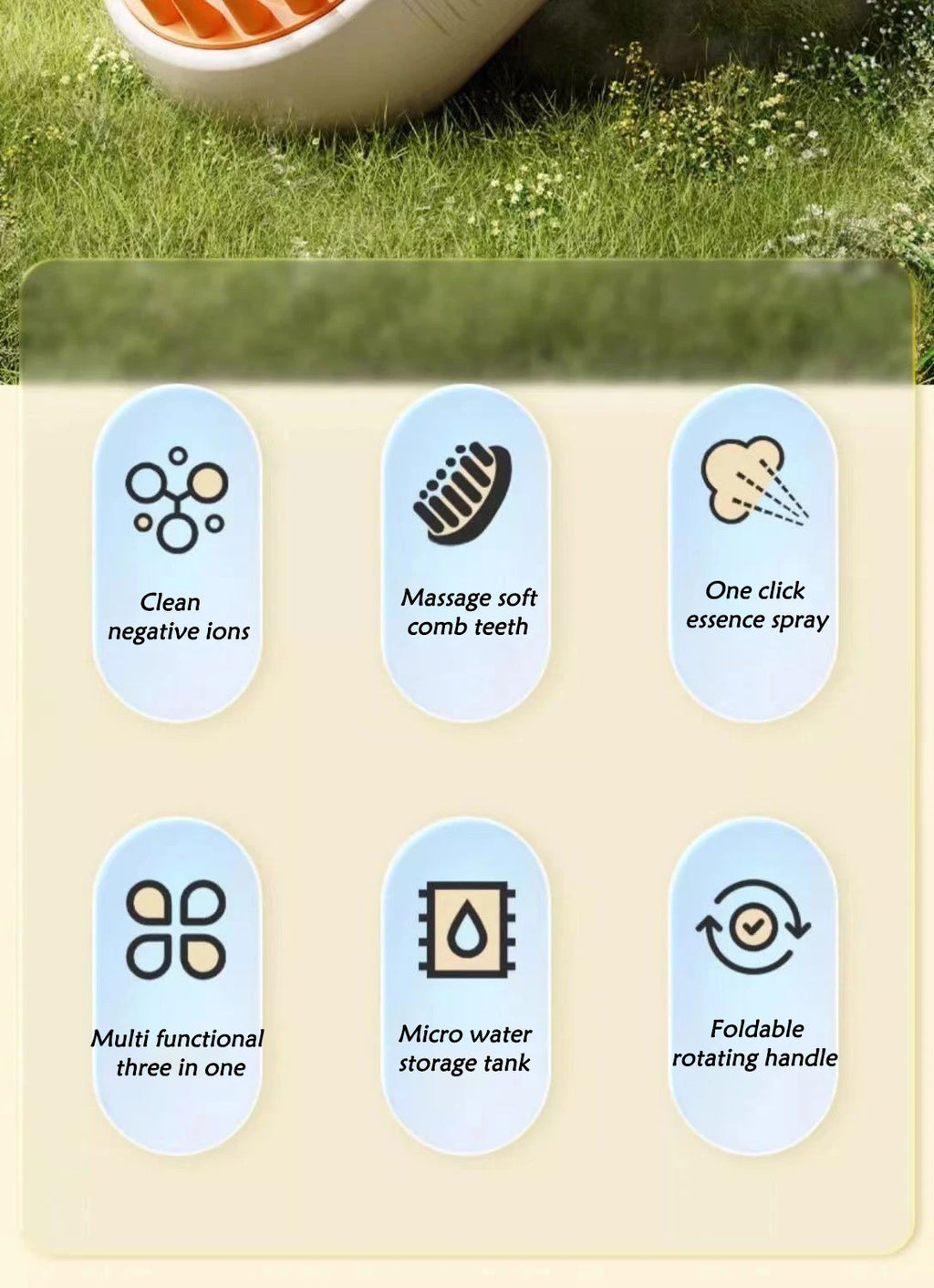 3 in 1 Cat Dog Pet Spray Massage Brush One Button Steam Spray Folding Rotatable Grooming tool Hair Bath Hair Removal Brush Comb