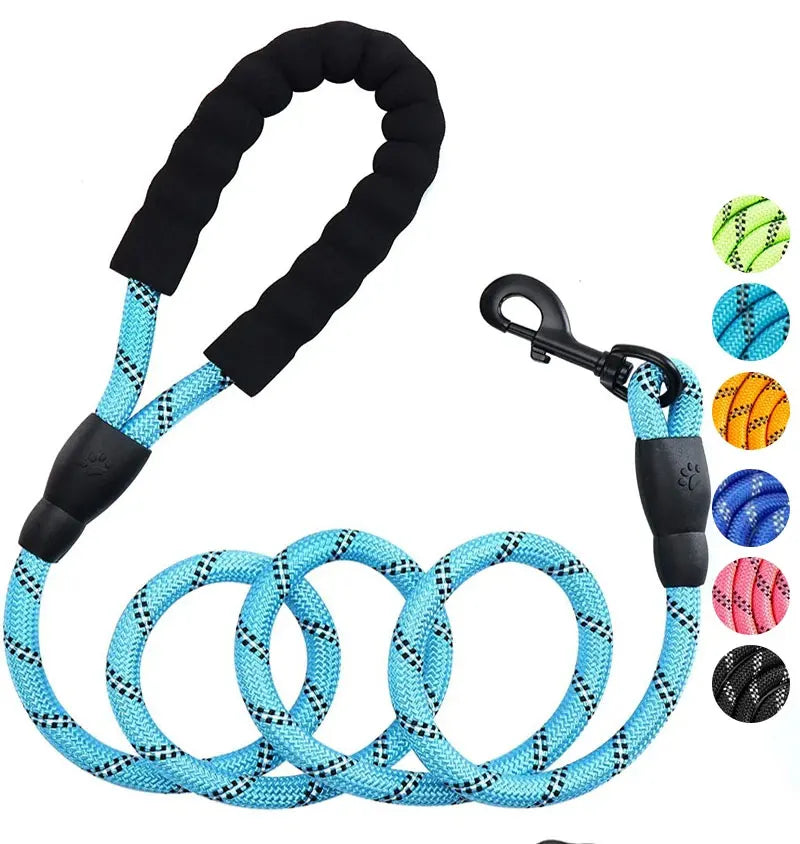 Cuerda de remolque de nailon reflectante para mascotas de 3 m, con mango de espuma antideslizante, ajustable, para perros grandes, medianos y pequeños, para exteriores.