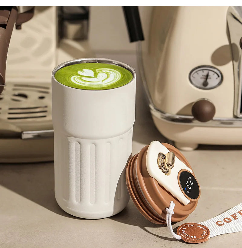 Termo de 450 ml con pantalla inteligente y temperatura, de acero inoxidable 316, para oficina, café, negocios, portátil, taza térmica
