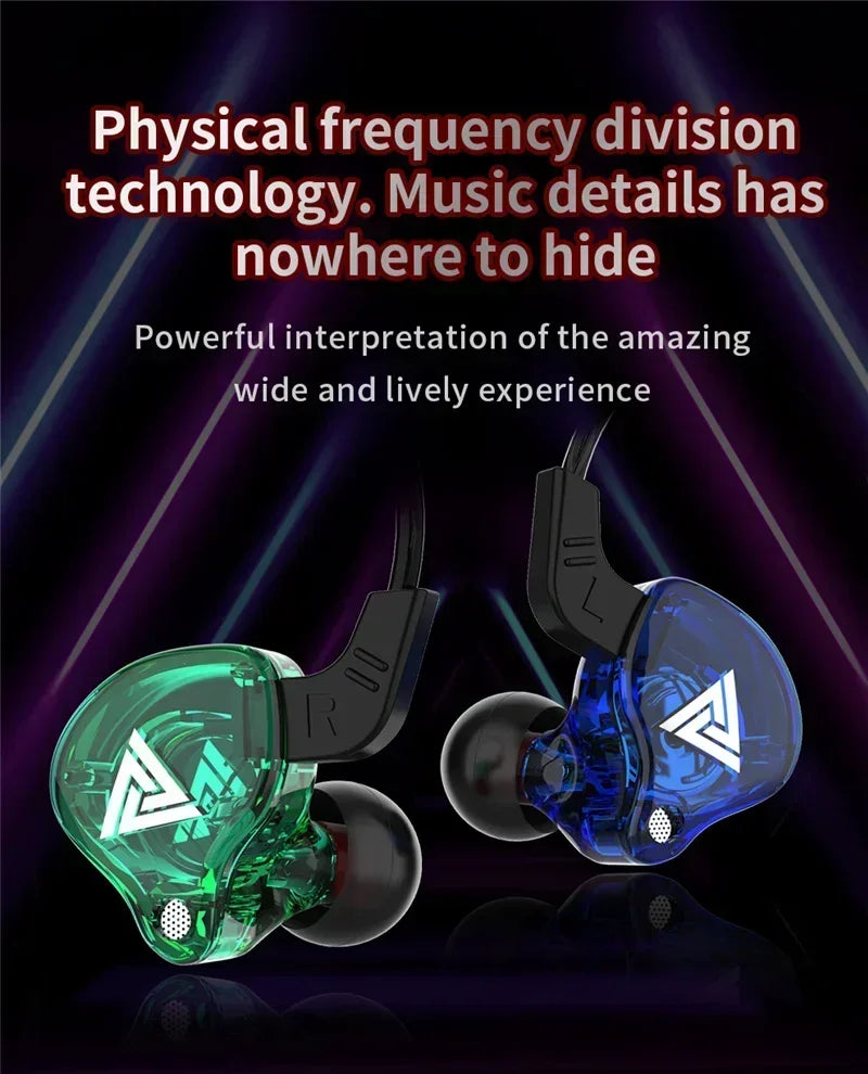 Auriculares intrauditivos de música de 3,5 mm con micrófono, originales QKZ AK6, con controlador de cobre, HiFi, con cable, deportivos, estéreo de graves
