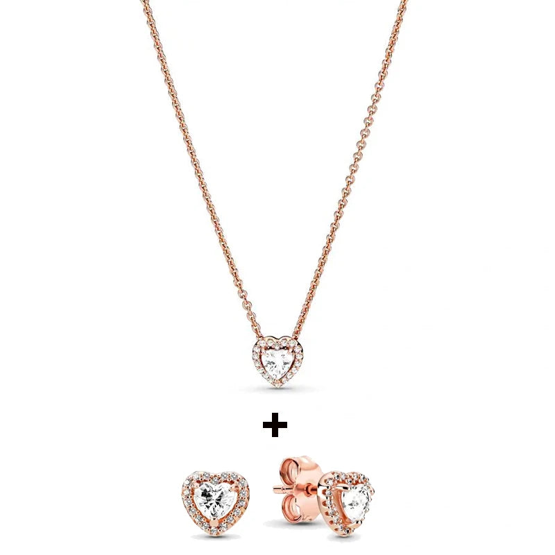 Pendientes de plata S925 con forma de corazón y nudo infinito, regalo de cumpleaños, pendientes de lazo rosa, joyería original para mujer.