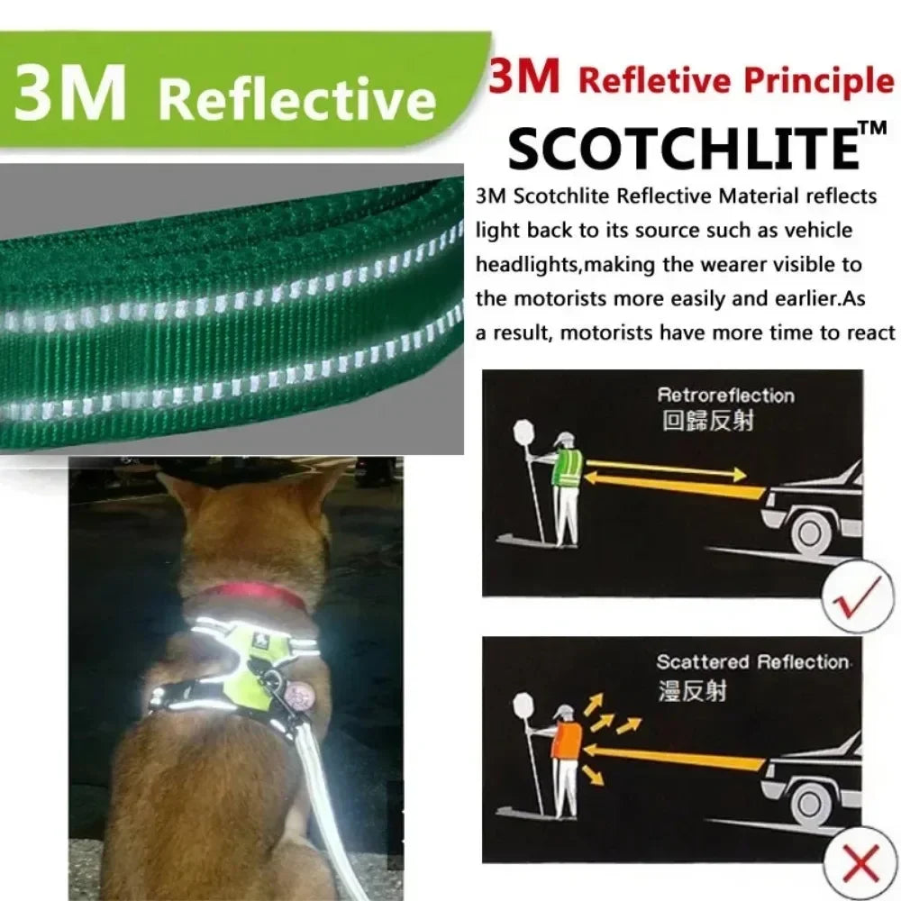 Chaleco reflectante ajustable y transpirable con correa para el pecho para perros pequeños, medianos y grandes, arnés para perros, gatos, cachorros y accesorios para perros.