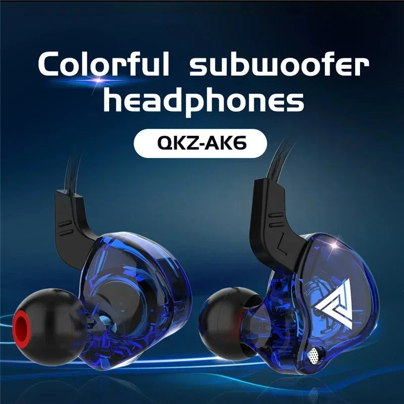 Auriculares intrauditivos de música de 3,5 mm con micrófono, originales QKZ AK6, con controlador de cobre, HiFi, con cable, deportivos, estéreo de graves