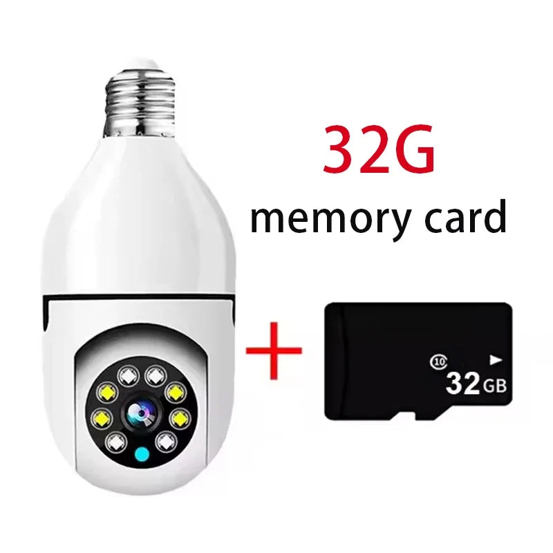 Cámara de vigilancia con bombilla E27 de 8 MP, wifi, IP, PTZ, CCTV, zoom de x10, visión nocturna a color, seguimiento humano, monitor de seguridad para bebés.