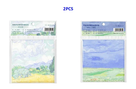 Bloc de notas para pintar Monet Van Gogh, notas adhesivas, calcomanías para álbumes de recortes, bricolaje, bloc de notas, diario, papelería, útiles escolares
