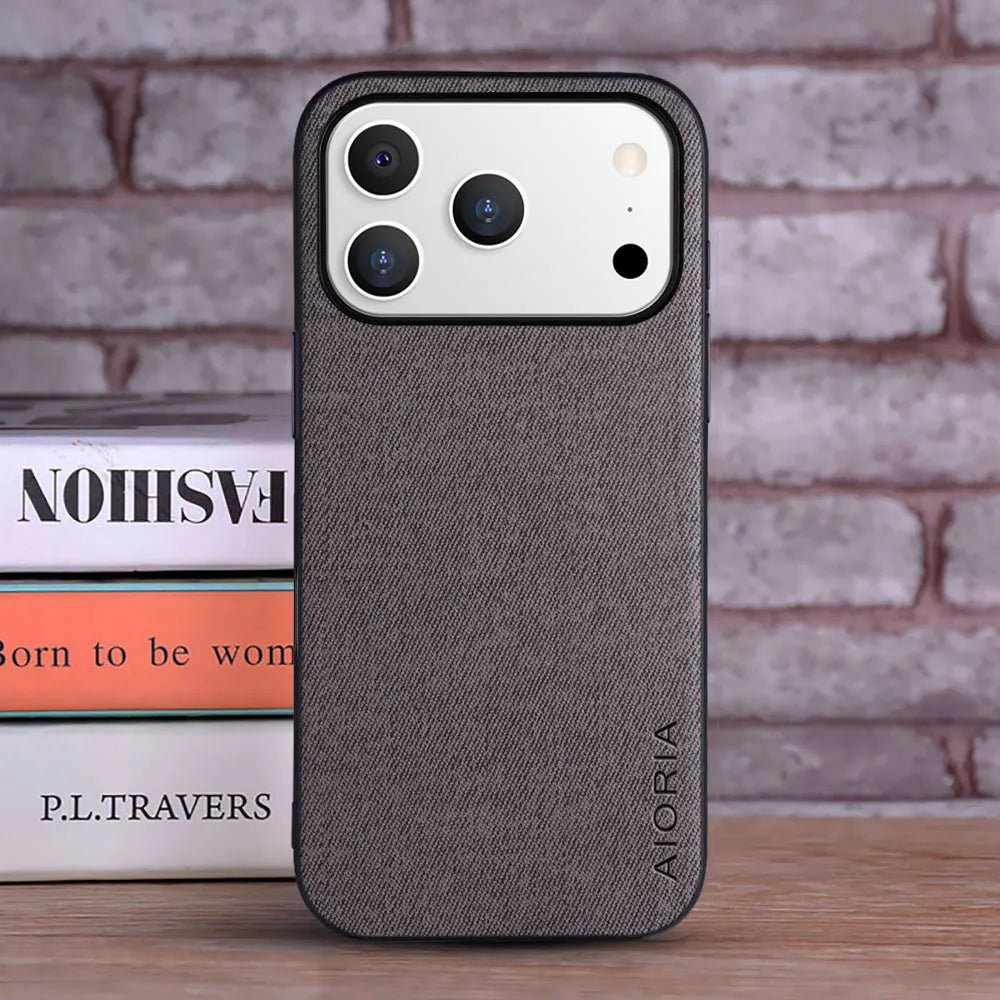 Funda para iPhone 17 suave TPU, rígida, textil, de piel, moderna, para iPhone