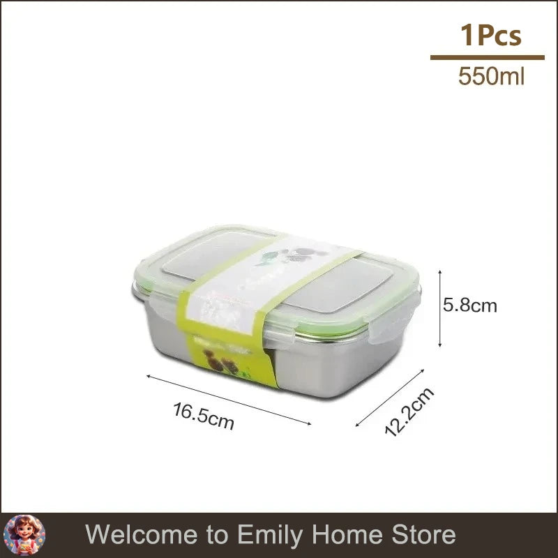 Topper de acero inoxidable 304 con tapa, contenedor hermético para conservar la frescura de la fruta, contenedor refrigerado para bento, utensilios de cocina.