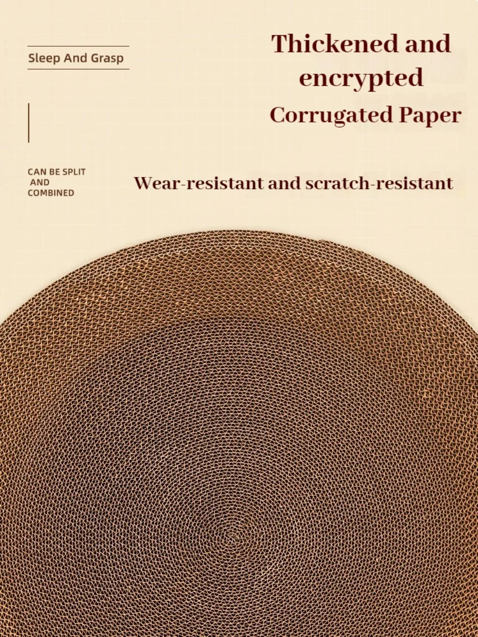 Rascador corrugado para gatos con hierba gatera, resistente al desgaste y a los arañazos, protector de sofá y muebles para gatos.