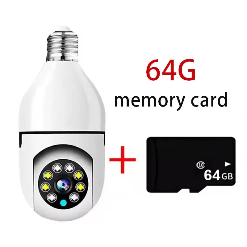 Cámara de vigilancia con bombilla E27 de 8 MP, wifi, IP, PTZ, CCTV, zoom de x10, visión nocturna a color, seguimiento humano, monitor de seguridad para bebés.