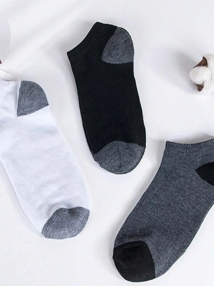 10 pares de calcetines tobilleros para mujer, clásicos, modernos, en colores negro, blanco y gris, cómodos, transpirables y absorbentes del sudor.