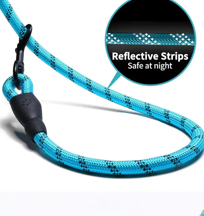 Cuerda de remolque de nailon reflectante para mascotas de 3 m, con mango de espuma antideslizante, ajustable, para perros grandes, medianos y pequeños, para exteriores.