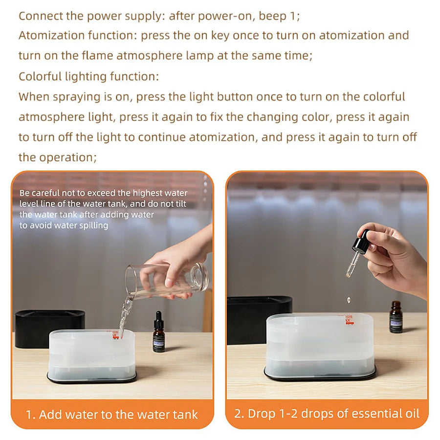 Colorful Flames Air Humidifier Essential Oils Humidifiers Flame Aroma Humidifier Fragrance Diffuser Home Aromatherapy Diffuser
