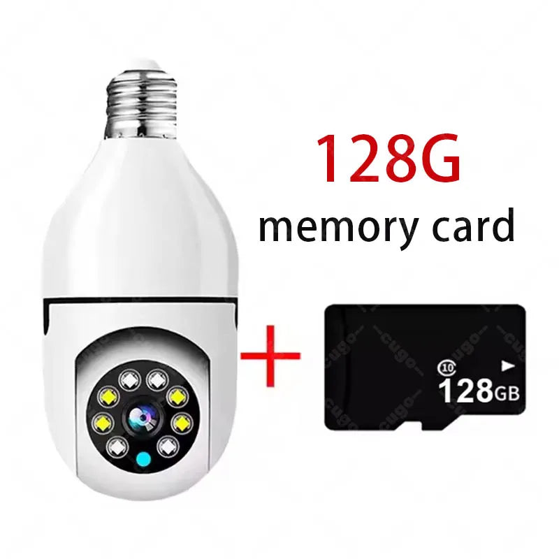 Cámara de vigilancia con bombilla E27 de 8 MP, wifi, IP, PTZ, CCTV, zoom de x10, visión nocturna a color, seguimiento humano, monitor de seguridad para bebés.