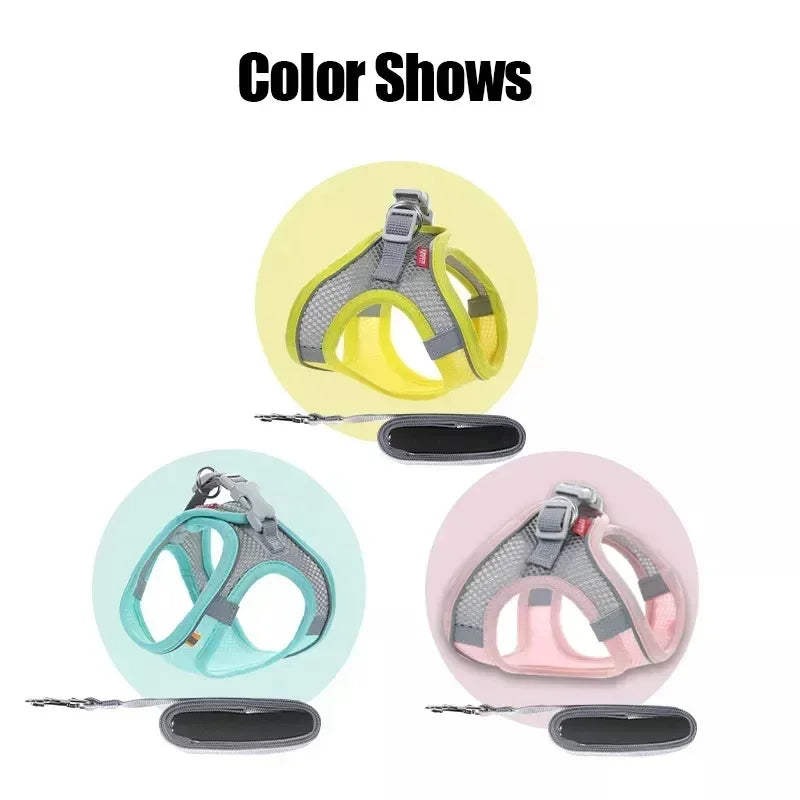 Accesorios para perros y gatos, collar para perros pequeños, chaleco de seguridad, cuerda para el pecho, funda para perros, arneses ajustables y transpirables, suministros, productos