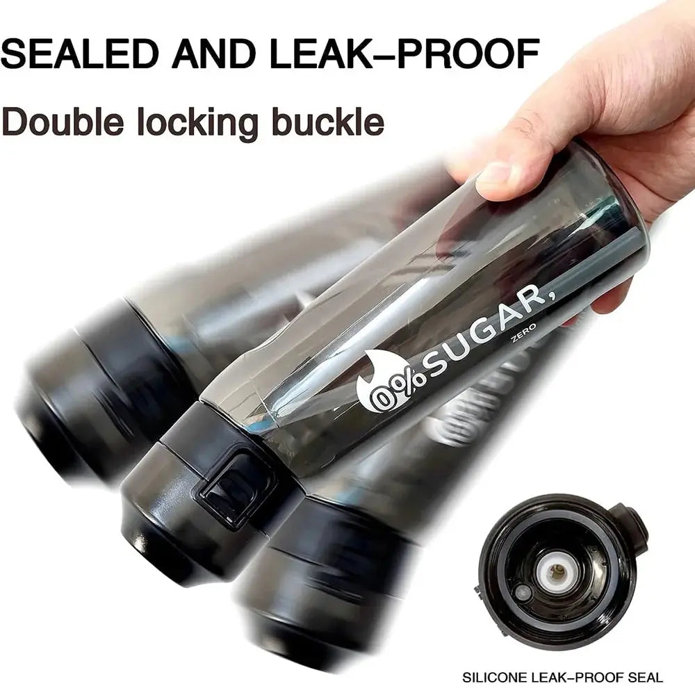 Botella de agua con sabor de 650 ml, ideal para deportes, con 7 cápsulas aromáticas de frutas, ideal para acampar al aire libre, fitness y moda.