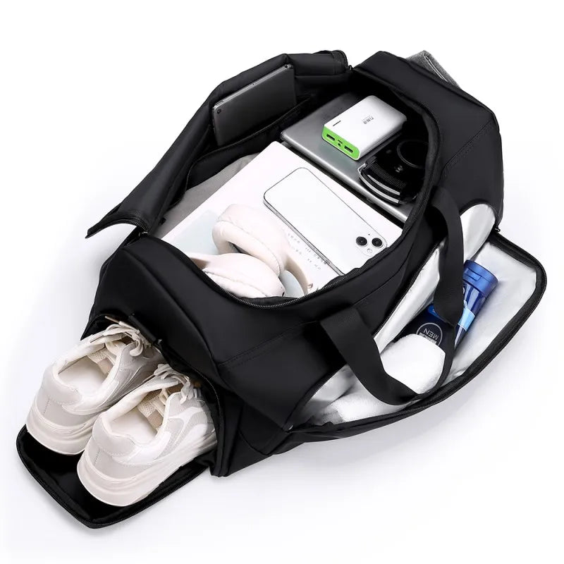 Bolsa deportiva de gimnasio, bolso de mano de gran capacidad, bolsa de viaje portátil, multicompartimento con almacenamiento para zapatos, perfecta para vacaciones, gimnasio