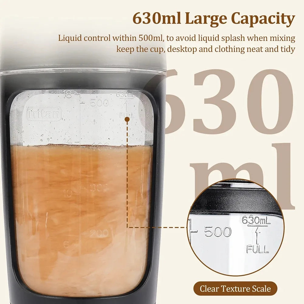 Botella mezcladora eléctrica de 650 ml, batidora portátil de proteína, batidora automática, mezcladora de jugos multiusos, tazas para fitness y trabajo.