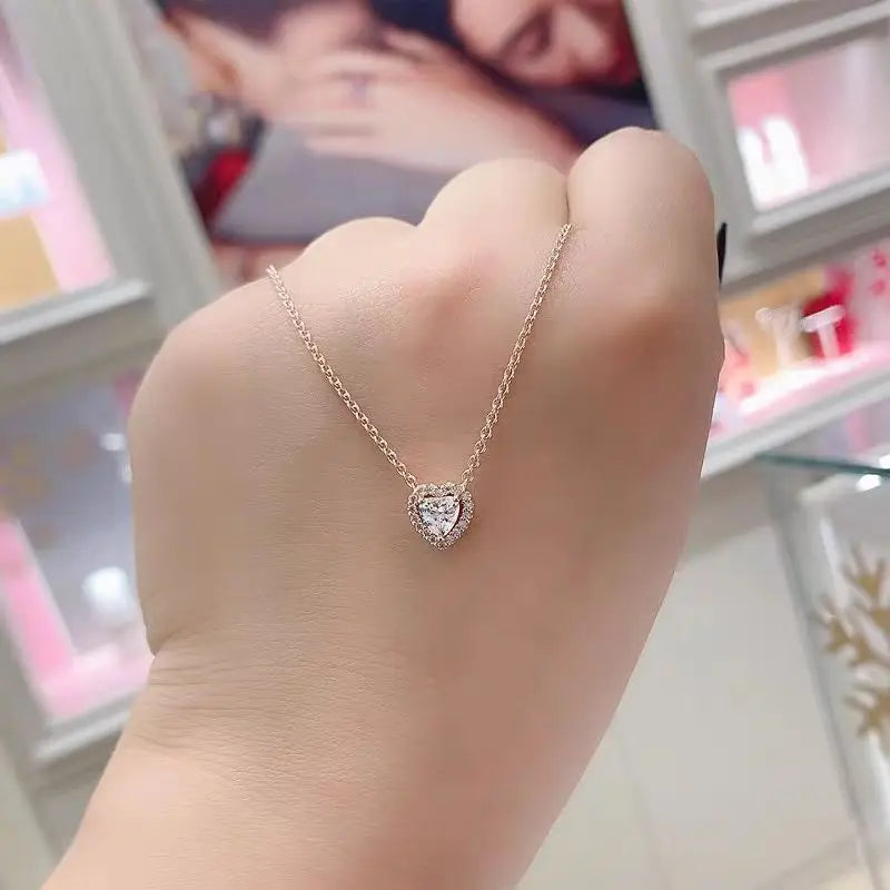 Pendientes de plata S925 con forma de corazón y nudo infinito, regalo de cumpleaños, pendientes de lazo rosa, joyería original para mujer.