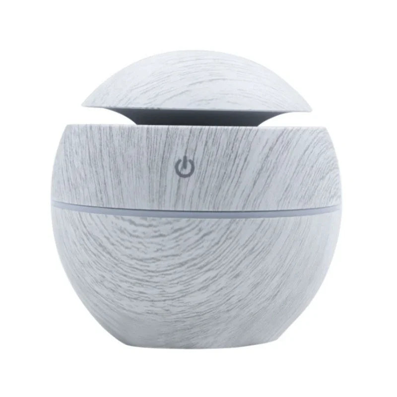 Mini Woodgrain Ultrasonic USB Humidifier and Essential Oil Diffuser Portable Desktop Aromatherapy for Home Office Use