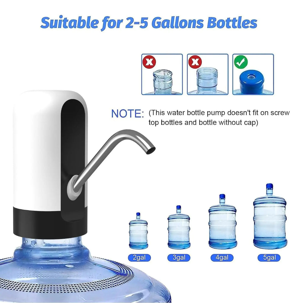 Dispensador de agua eléctrico universal para botella de 5 galones, bomba portátil para camping, cocina, taller y garaje.