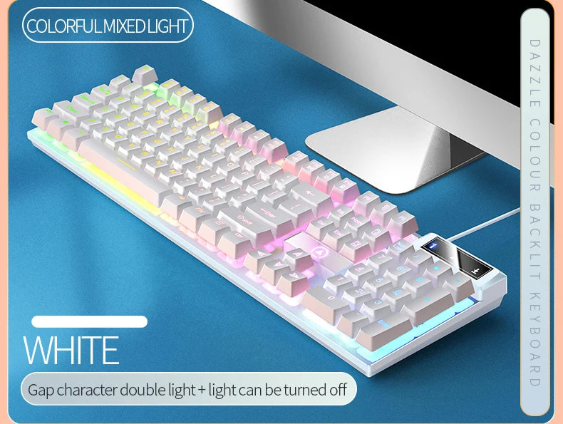 Teclado YINDIAO para juegos con cable, portátil, de escritorio, PC, accesorios de oficina, teclados de perfil bajo para gamers con teclado numérico